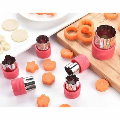 Fruit and Vegetable Cutters Set with Heart Star Flower Animal Shapes for DIY Cookie Baking Fondant Art and Cake Decoration