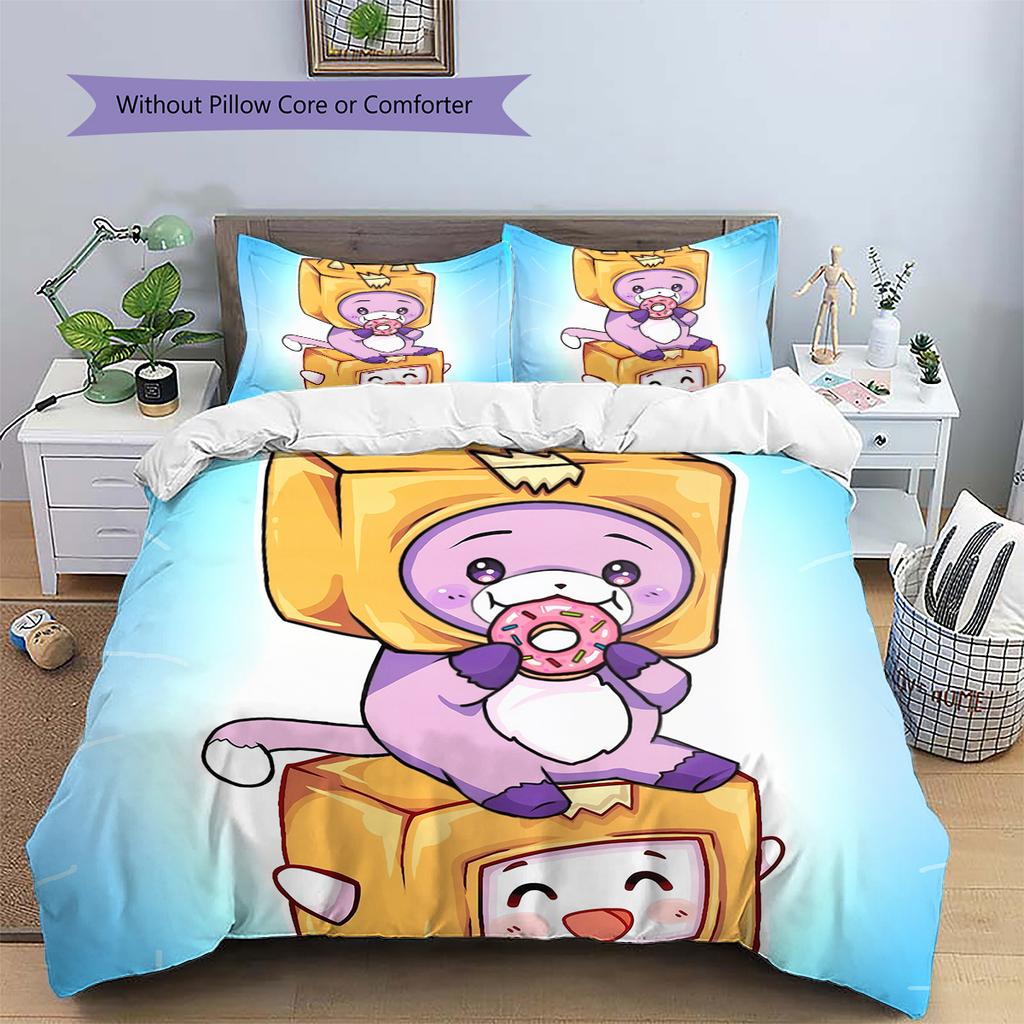 LankyBox  Pattern Bedding Quilt Set  Home Decoration  Gift (1 * duvet cover + 2 * pillowcase  without core)