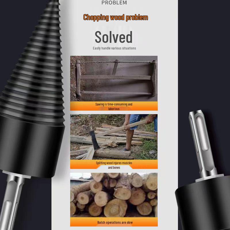 Electric Wood Splitting Cone Drill Bit for Firewood Cutting