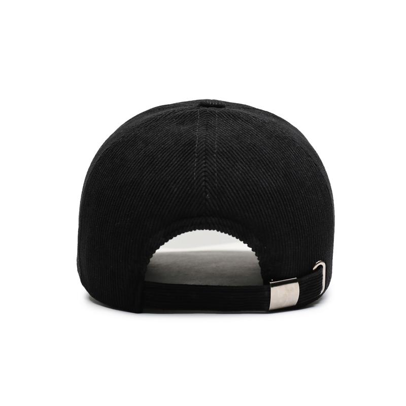 Number embroidery vintage corduroy solid-color baseball cap, unisex fashionable outdoor casual hard-top curved brim baseball hat