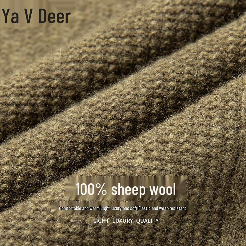 Yalu Men's 100% Wool Thickened Pullover Sweater