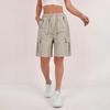 Damen Wander-Cargo-Shorts mit mehreren Taschen, Leicht, Schnelltrocknend, Sommer-Shorts mit Kordelzug, Elastischer Bund, Bermuda-Shorts für Outdoor, Wandern, Arbeit