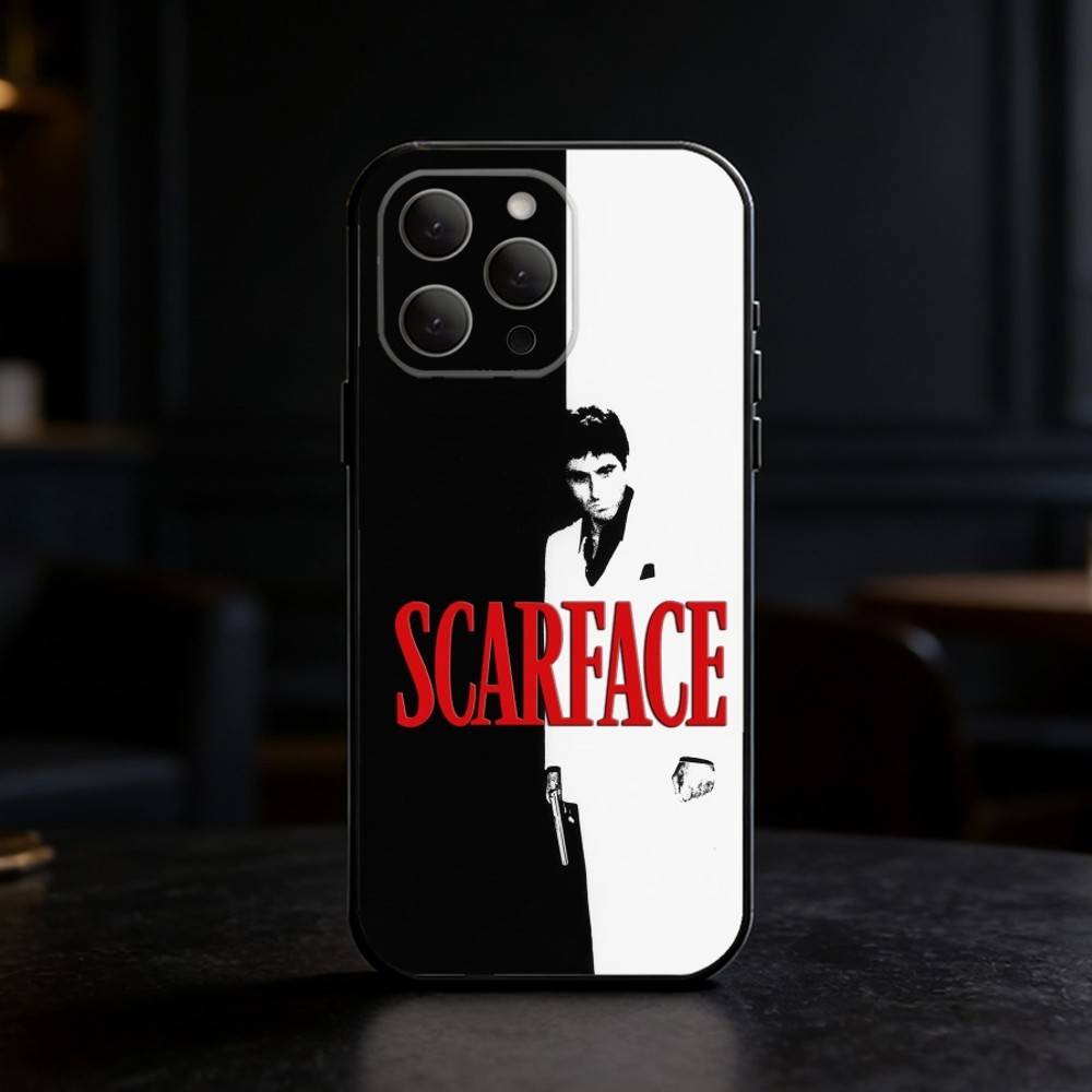 

S-Scarface 1983 Film Phone Case For iPhone 17,16,15,14,13,12,11 Plus,Pro,Max,Mini Silicone black Soft Cover iPhone14
