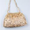 New Handmade Silver Gold Flat Beads Beaded Weaving Large Dumplings Fashion Trendy Shoulder Tote Bag