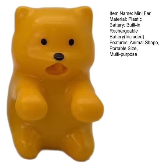 Cup Edge Clip-on Mini Fan Cartoon Animal Cooling Fan Rechargeable Cat Bear Shaped Hot Drinks Coffee Tea Meals Dishware Food Cooler Fan