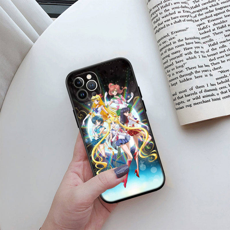 

JO48 Чохол Sailor Moon для iPhone 7 8 11 12 13 14 15 16 16E XS Pro Max XR X SE Samsung S20 S21 S22 S23 S24 FE Ultra Plus Lite S21S A55 iPhone 16 ірис кольору