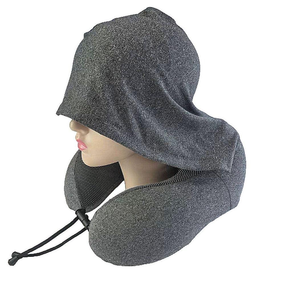 Washable Cover Travel Neck Pillow Adjustable Car Neck Cushion Hooded Pillow  Airplane Trips