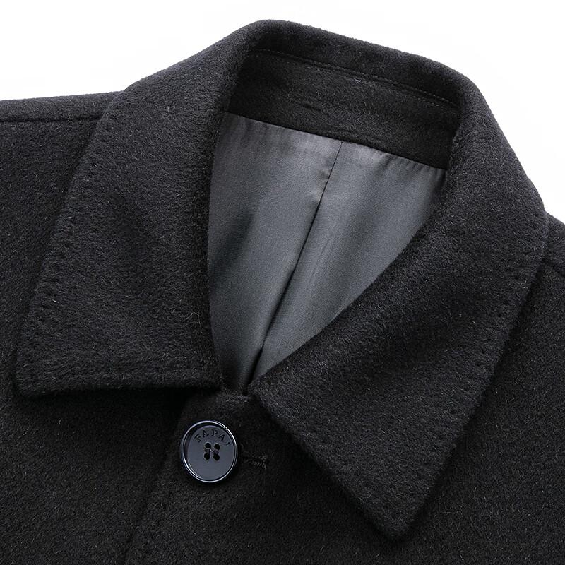 FAPAI Men's Merino Wool & Silk Blend Mid-Length Overcoat