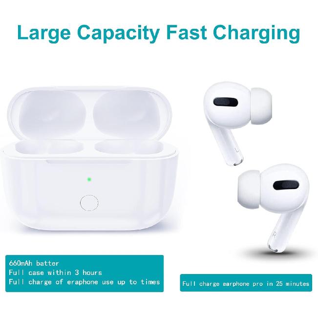Wireless Charging Case Compatible with AirPods Pro 1st & 2nd Generation, for Airpods Pro Charger Replacement Cases, Support Bluetooth Pairing&Sync