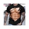 Men's Fun Digital Print T-Shirt - Retro Muscle Design, Perfect for Gym, Summer, and Casual Wear -