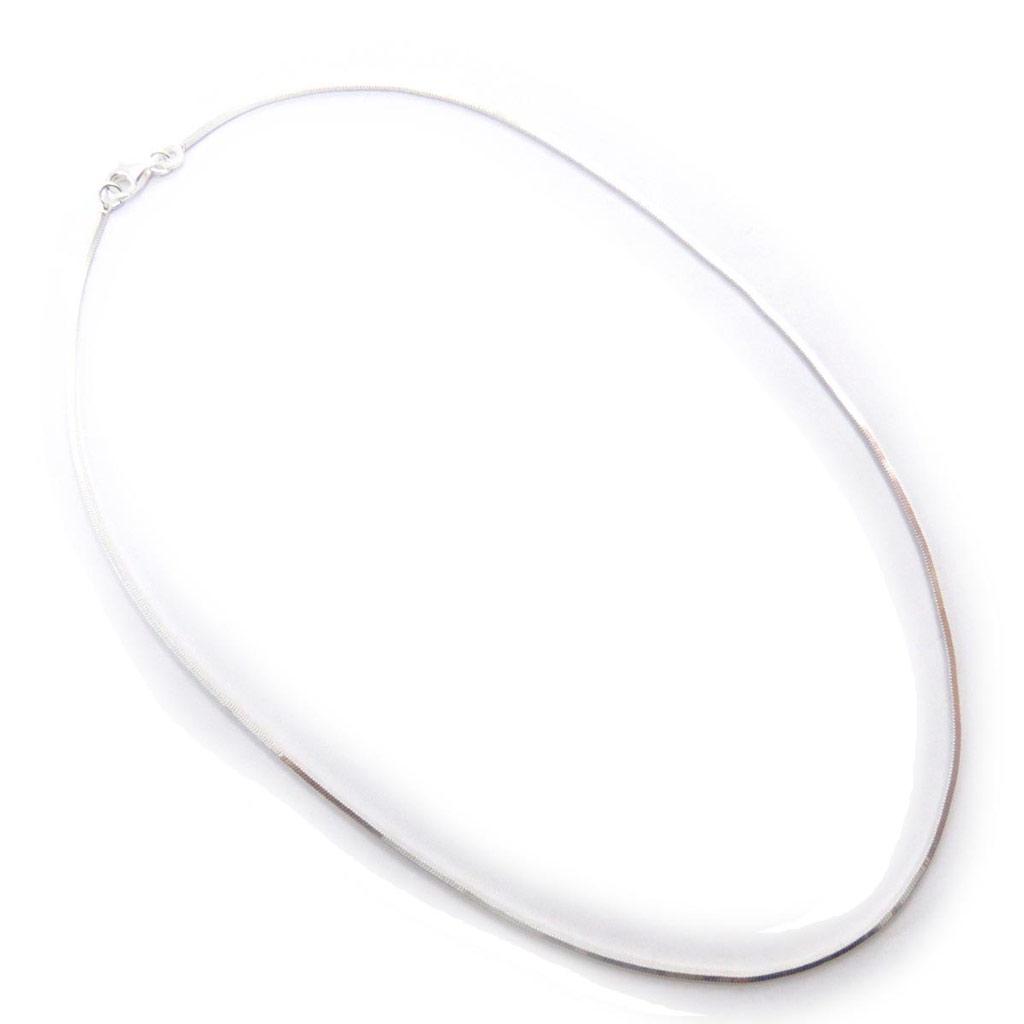 Les Trésors De Lily [C7299] - Srebrny łańcuszek „Diamentowy kwadratowy wąż” 42 cm 1,2 mm