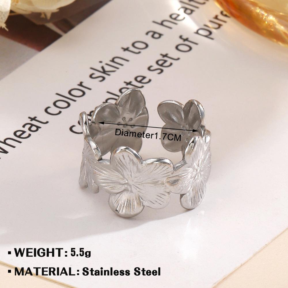 

Stainless Steel Sunflower Flower Rings for Women Exquisite Gold Silver Color Irregular Texture Finger Rings Wedding Jewelry Gift