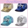 Summer Mesh Baseball Cap With Sequin Mesh Sun Hat For Women Outdoor Sun Protection