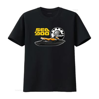 T-shirt με Εκτύπωση Sea Doo BRP Jet Ski για Άνδρες και Ανθεκτικό vintage Πλυμένο Μαλακό streetwear homme Comf