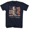 John Wayne - Bessere Flagge - Amerikanische Klassiker - Uni Blau Kurzarm T-Shirt