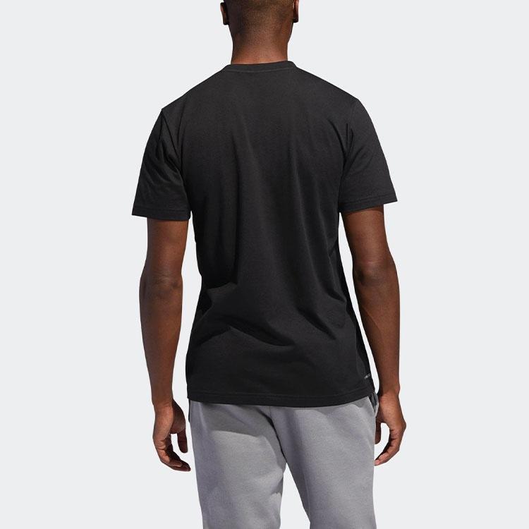 adidas Basketball Sports Round Neck Pullover Printing Short Sleeve Black Men's DU6437