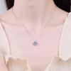 S925 Sterling Silver Four-Prong Moissanite Pendant Necklace - Classic Clavicle Chain