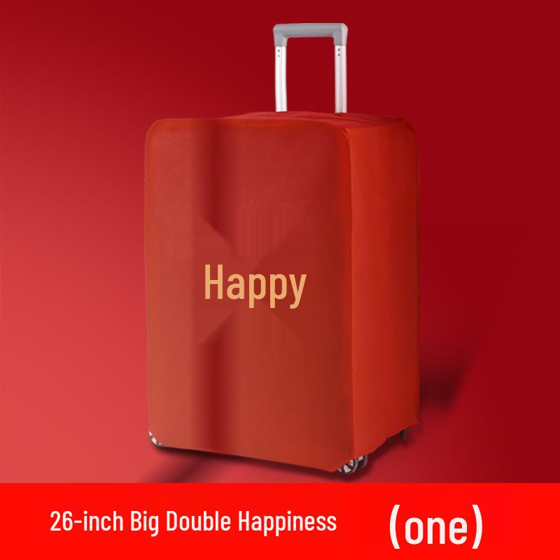 Red Double Happiness Wedding Suitcase Cover: Protective Leather Dust Bag for Luggage