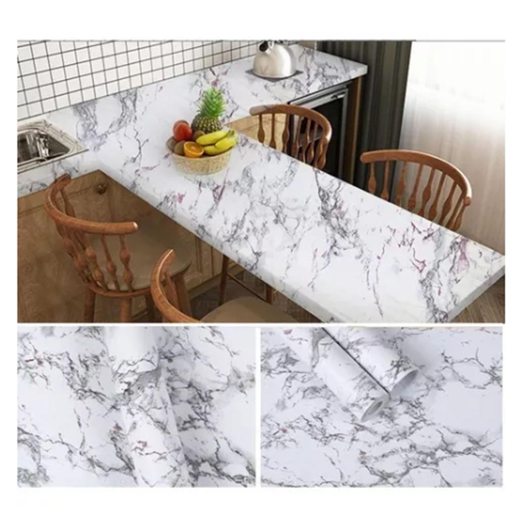 Selbstklebende Marmortapete Abziehen und Aufkleben Weiße Marmorkontakt-Wandfolie für Zuhause Wohnzimmer