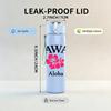 1PC Hawaii Aloha Flower Logo 750ml Color Plastic Sports Water Bottle Leakproof Flip Straw Lid Suitable for Sports Office Home Use