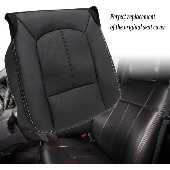 GXARTS Driver Side Bottom Replacement Leather Seat Cover Black #5B or 6B Compatible with Ford F250 F350 F450 F550 2011 2012 2013 2014 2015 2016