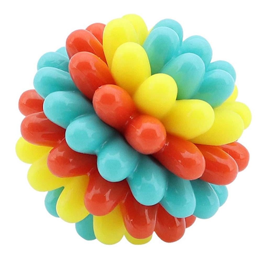 Interactive Dog Teething Ball Soft Rubber For Puppies Vibrant Colors Easy Maintenance For Backyard Fetch Fun