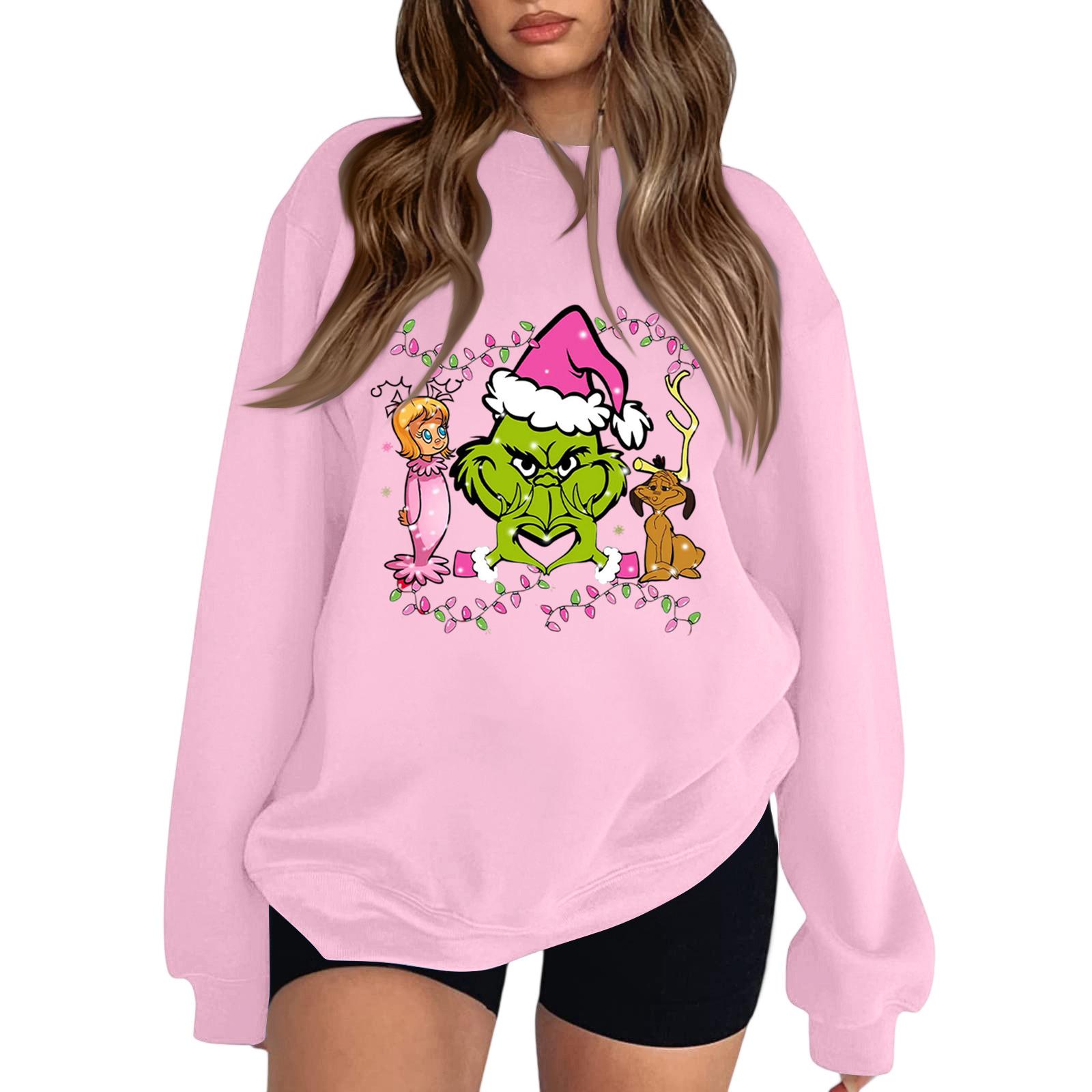 

Толстовка с круглым вырезом для женщин, осенние графические толстовки для отпуска с длинным рукавом и заниженной линией плеч L