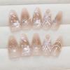 3D Pearl Rhinestone Butterfly Floral Wrap Fake Nail Stickers, 30 Pieces, One Size