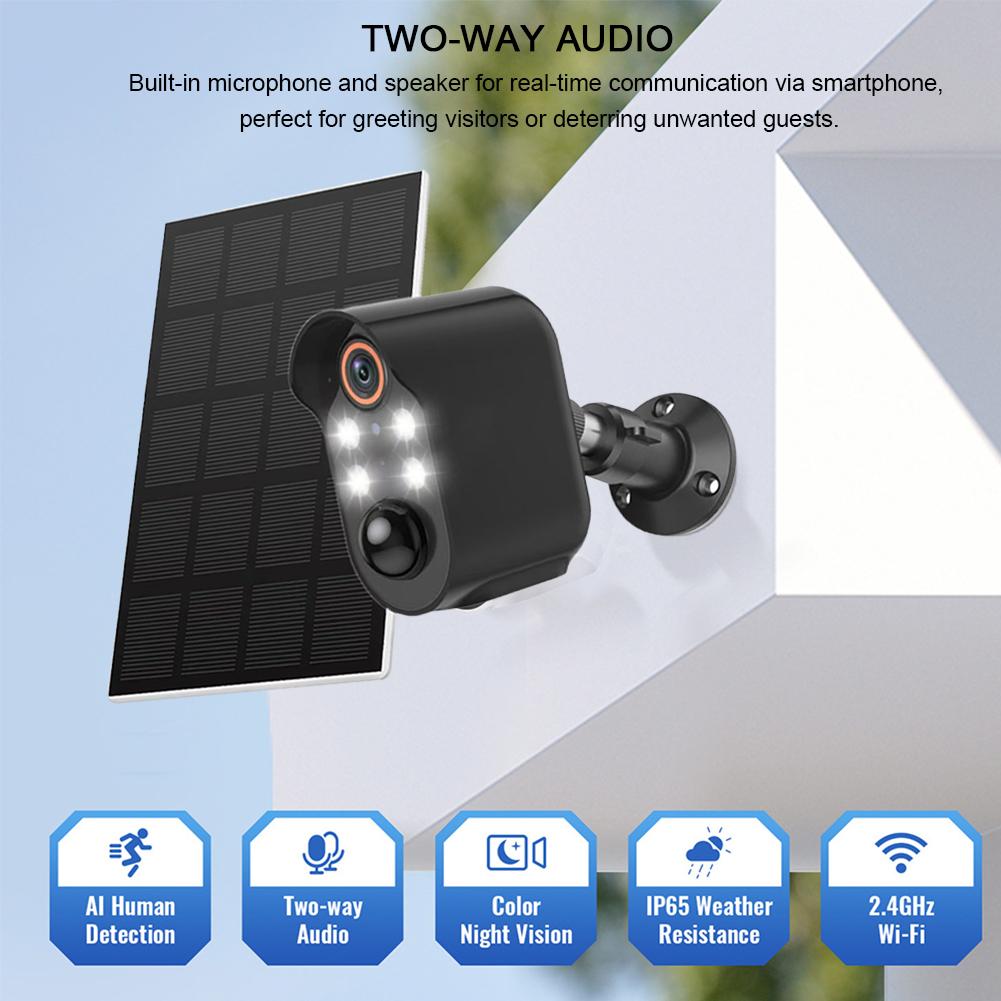 2.4G WiFi Camera IP65 Waterproof Two Way Audio Camera USB Charging Surveillance Security Cameras for Patio Porch Indoor