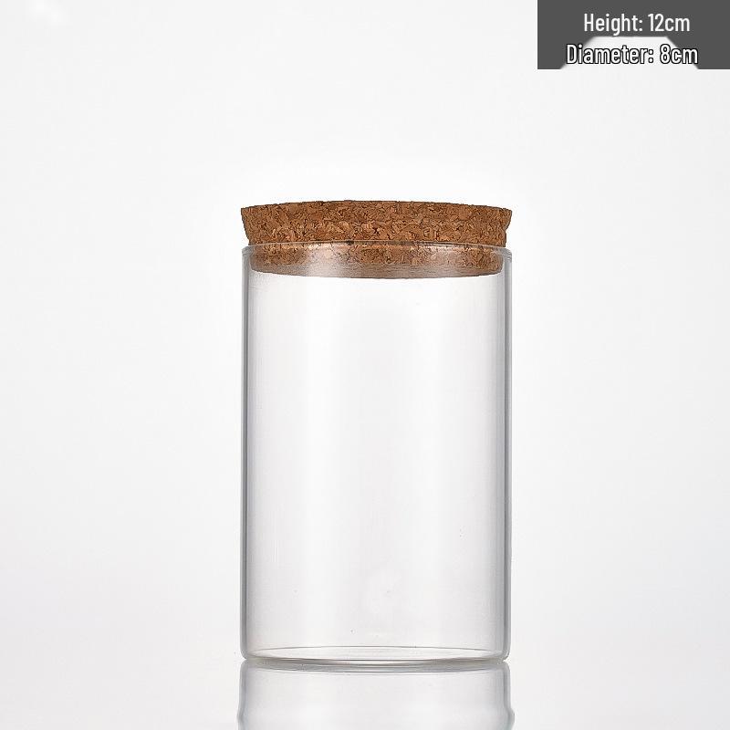 High Borosilicate Glass Storage Jar - 80mm Wide Mouth Bottle for Flower Tea or Incense