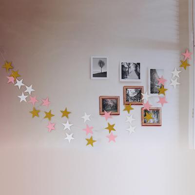 4MGold Silver Five Pointed Star Bunting Garland Birthday Wedding Party Graduation Ceremony Background Hanging Banner Party