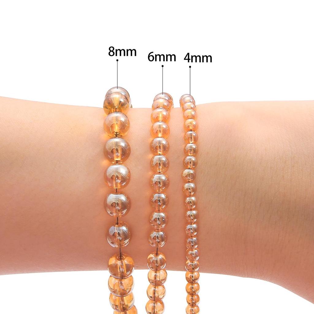 4/6/8/10 mm glänsande genomskinliga glaspärlor Frosting glas lösa pärlor för smycken dekoration göra DIY hårstick armband halsband örhänge