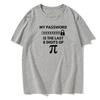 Men's T-Shirt 100% Cotton Math Equations Print Funny Men T Shirt Fashion Oversized Tshirt My Password Is The Last Digits Of Pi