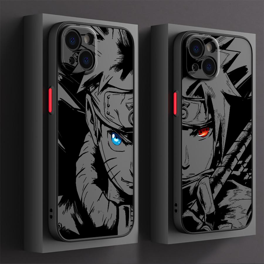 Custodia Protettiva Opaca per Telefono per iPhone X 16 Pro Max 15 Plus 13 Mini XR 14 12 11 Anime Narutos Cool