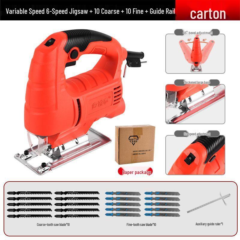 Compact Electric Reciprocating Saw with Jigsaw Conversion Head for Woodworking