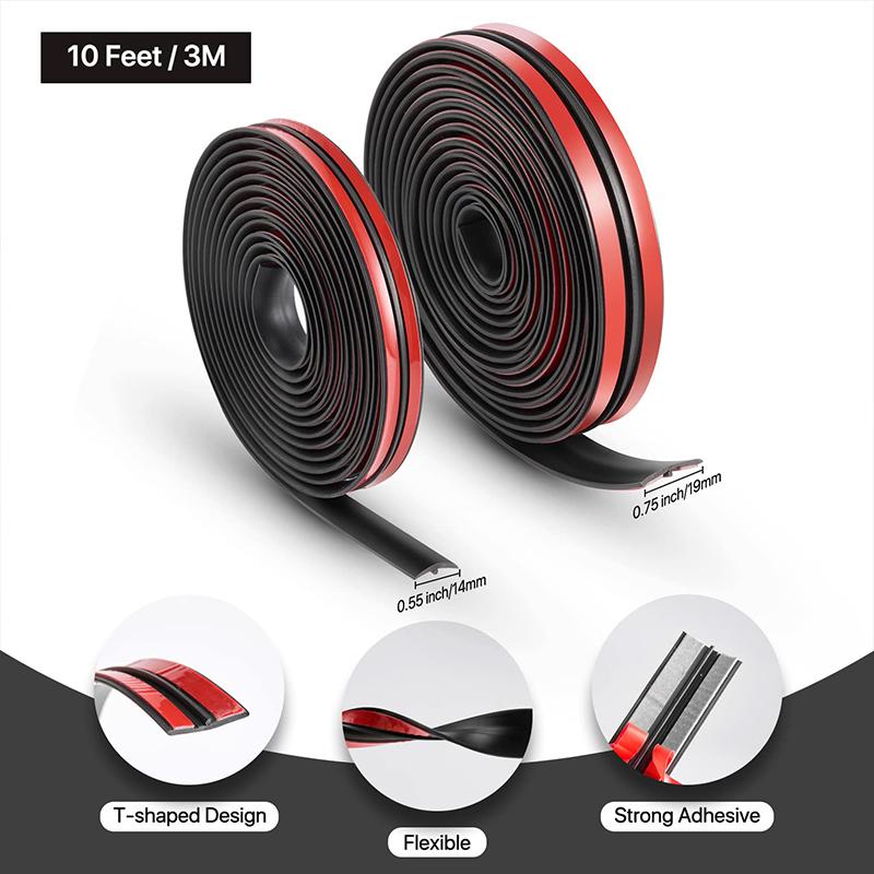 Window Edge Windshield Roof Rubber Sealing Strip Car Rubber Seal Strips Auto Seal Protector Sticker Noise Insulation Accessories