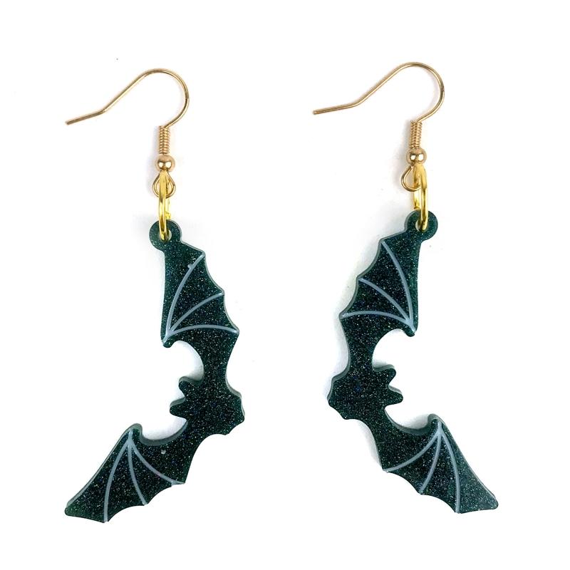 Halloween Bat Shape Earring Silicone Mold Suitable for Epoxy Resin Diy Craft Backpack Pendant Ornament Jewelry Making