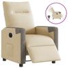 Electric Reclining Armchair, Cream, Upholstered In Fabric