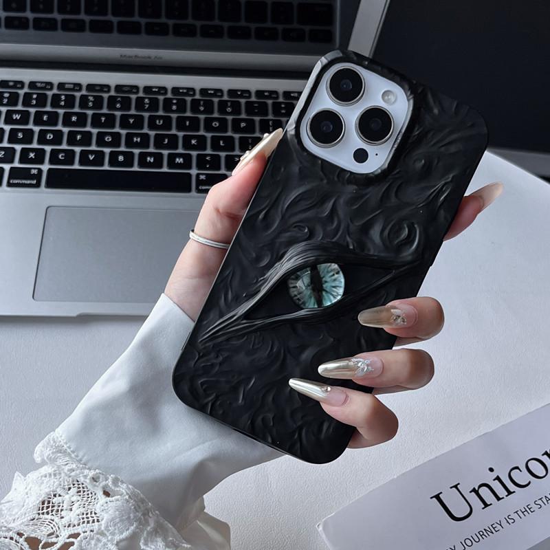 Applicable To IPhone17 Demon Eye Three dimensional Mobile Case Apple 16proMax Frosted Wrinkle 15 Protection Case