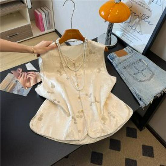 Grandma’s Elegant Chinese Vest for Middle-Aged Women - Spring 2026 Sleeveless Top 2XL