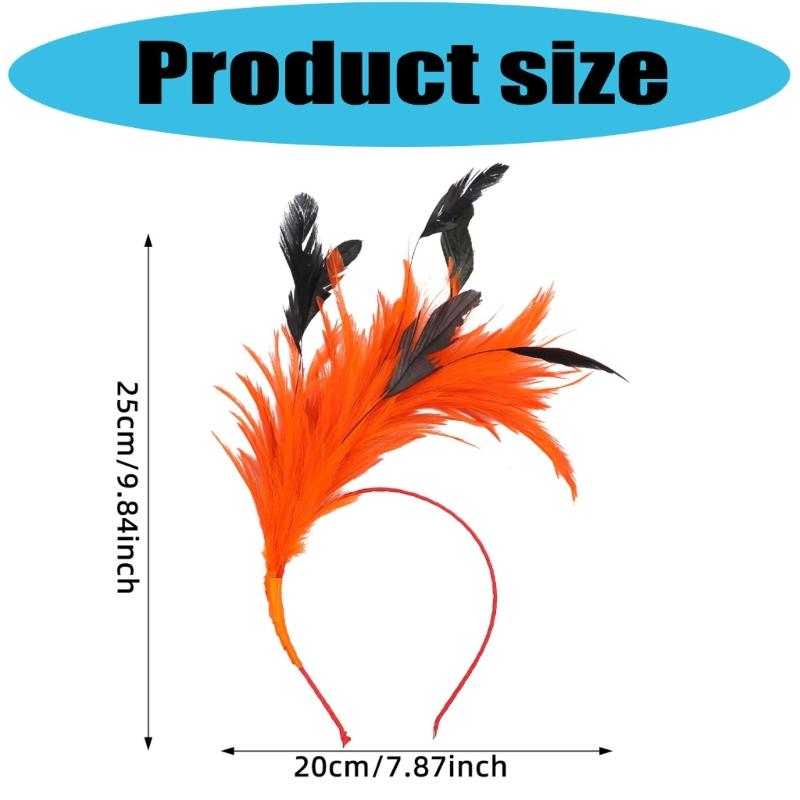 Feather Headwear With Bright Color For Theme Event Gathering Bendable Hairhoop for Festival Celebration