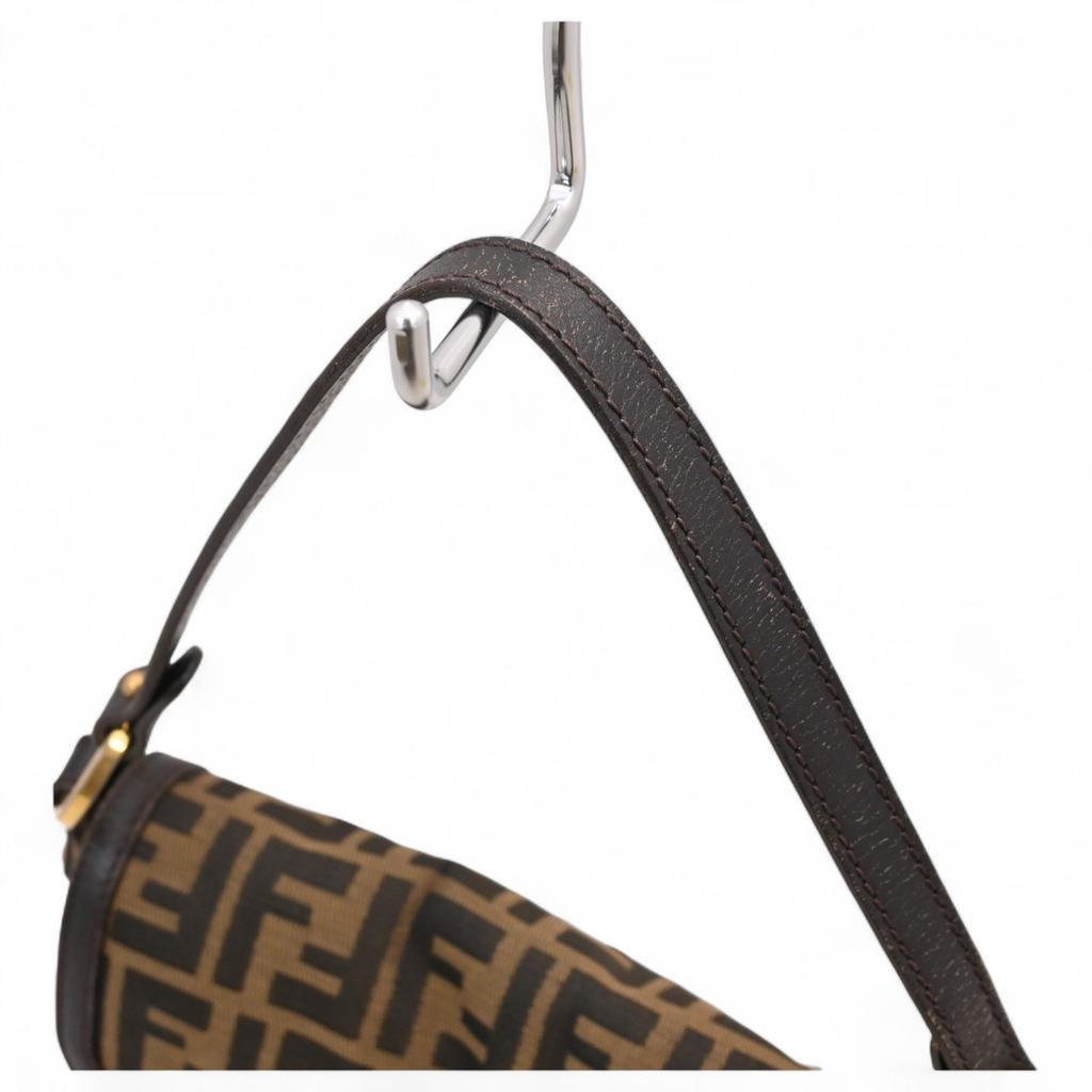 Auth FENDI Zucca Chef Shoulder Bag Canvas Leather Brown Vintage Women’s Fe7744cc