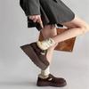 Fashion 2025 Fashionable Versatile Women's Cotton Shoes Thick Bottom Loafers Warm Fleece Lined Flat Heel round Toe Shoes