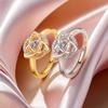 Unendlichkeit Ewigkeit Zirkonia Keltischer Knoten Ring Triquetra Dreifaltigkeitsknoten Ringe für Frauen Vintage Ehering Schmuck