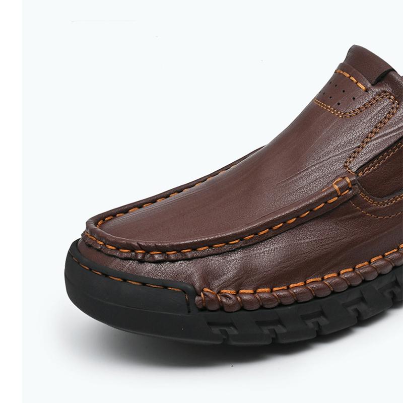 Men's Hand-stitched Leather Shoes Outdoor Casual Sneakers Large Size 39-46