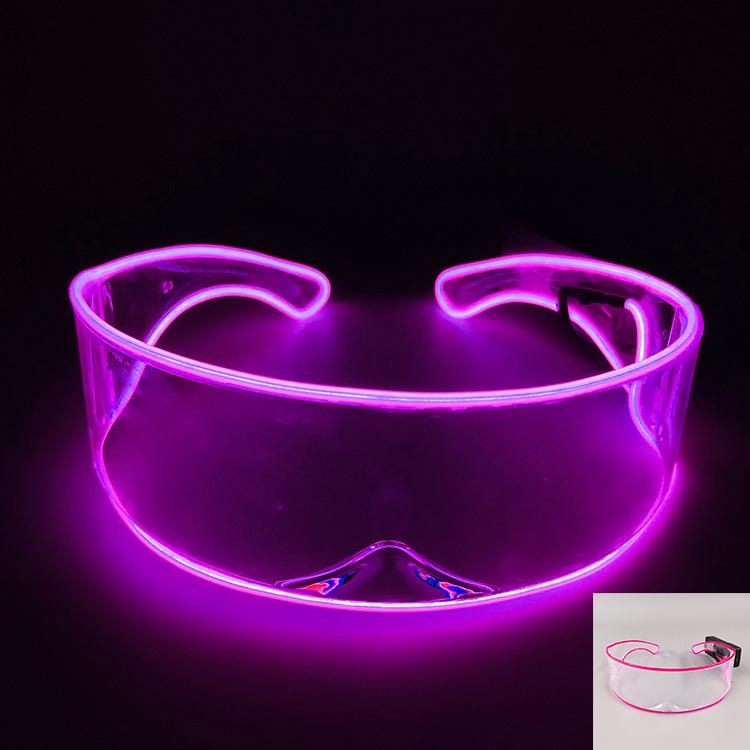 Wireless Glowing Led Glasses NightClub Masquerade Concert Performance Props DJ LIGHT Y2k Glasses Futuristic Robot Led Sunglasses