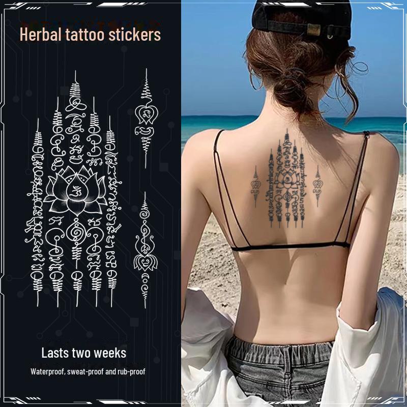 Thai bibel halvarm tatoveringsklistremerker: 14 stiler, vanntett og langvarig urtebasert design for menn.