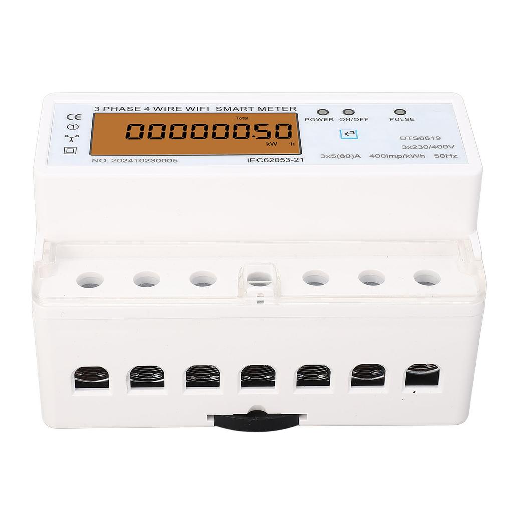 WiFi Smart Energy Meter 3 Phase 4 Wire APP Remote Monitoring DIN Rail Smart Power Meter with Switch 