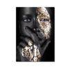 Black Gold Woman Canvas Painting African Women Poster and Prints Scandinavian Wall Art Picture for Home Decor Living Room Mural