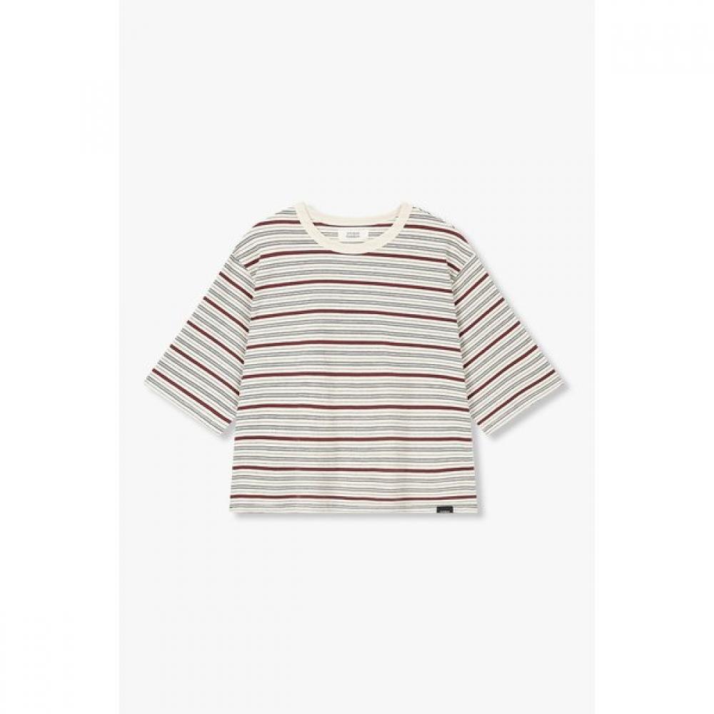 Studio Tomboy Multi Stripe Crop Tee 9176222991 navy/OS